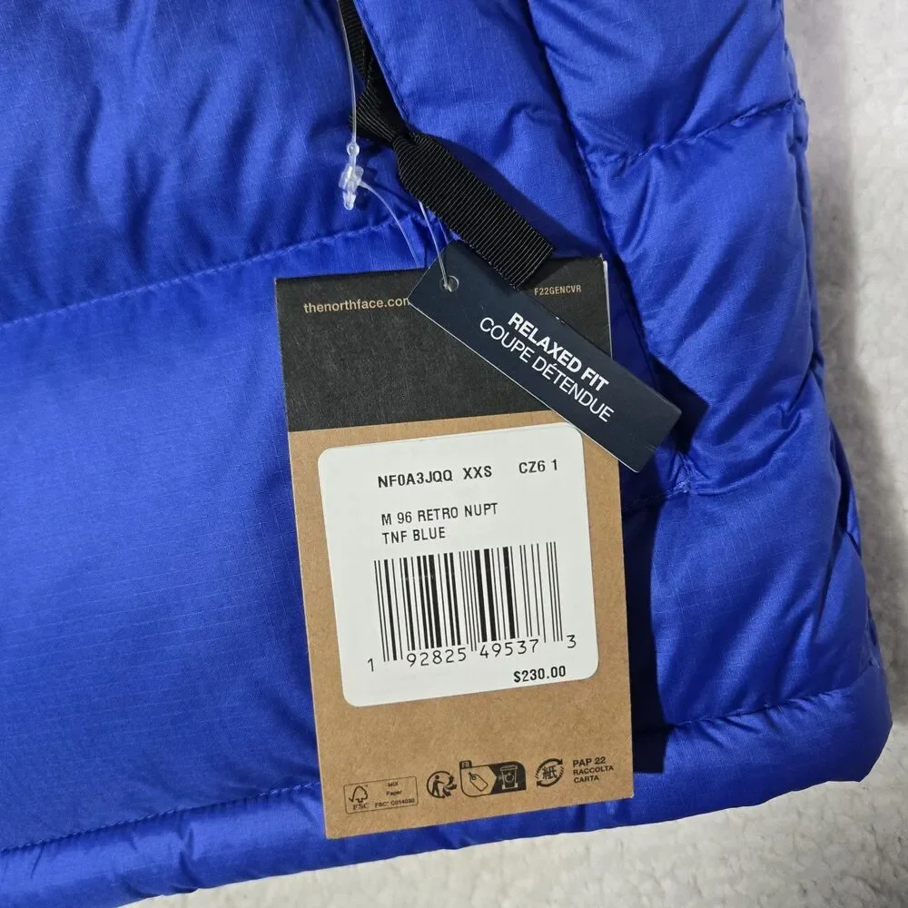 The North Face 1996 Retro Nuptse 700 Down Vest Mens XXS Blue Black 2XS $230